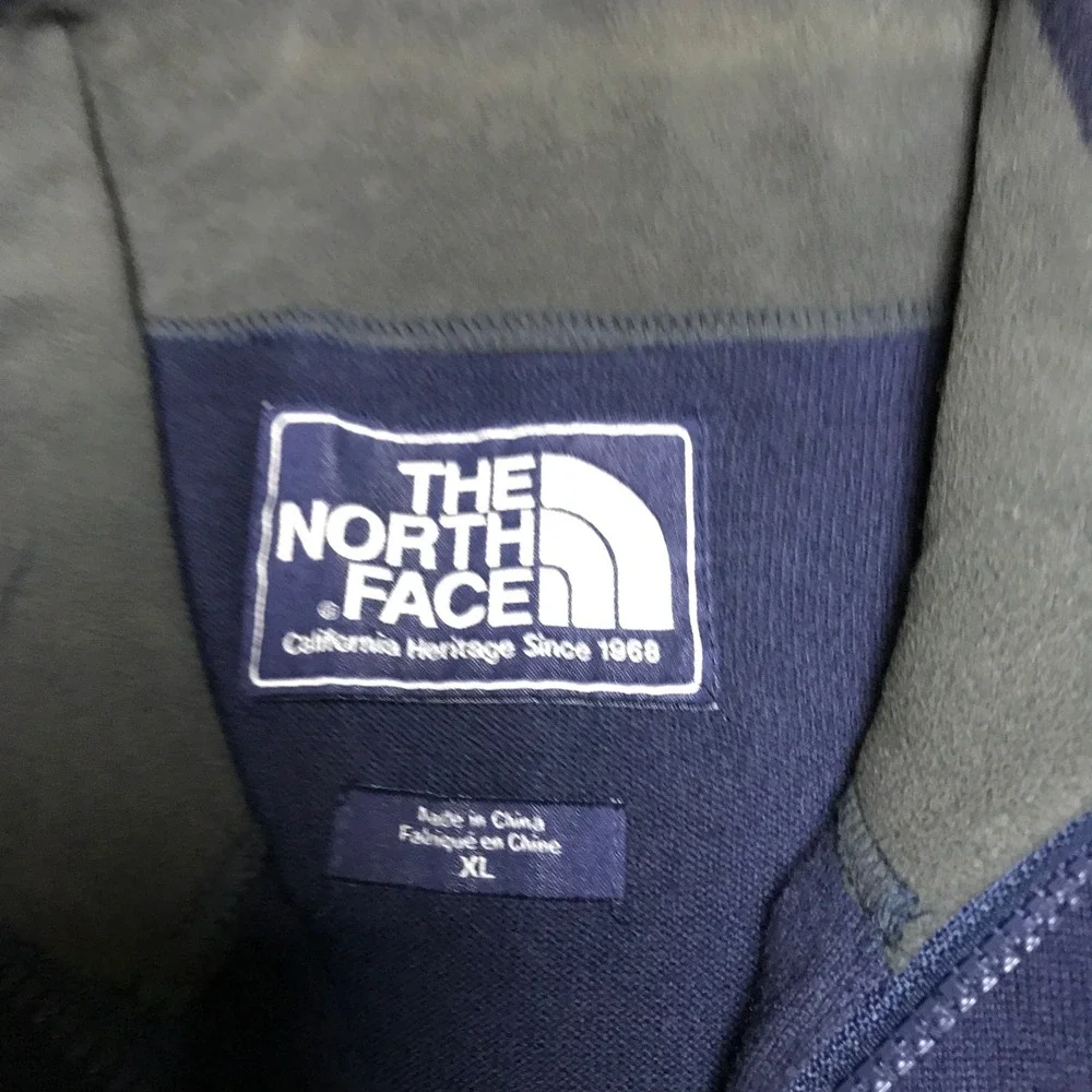 The North Face Mens Navy Blue Cotton Wool Blend Quarter Zip Sweater XL HJ108297 - Picture 3 of 12
